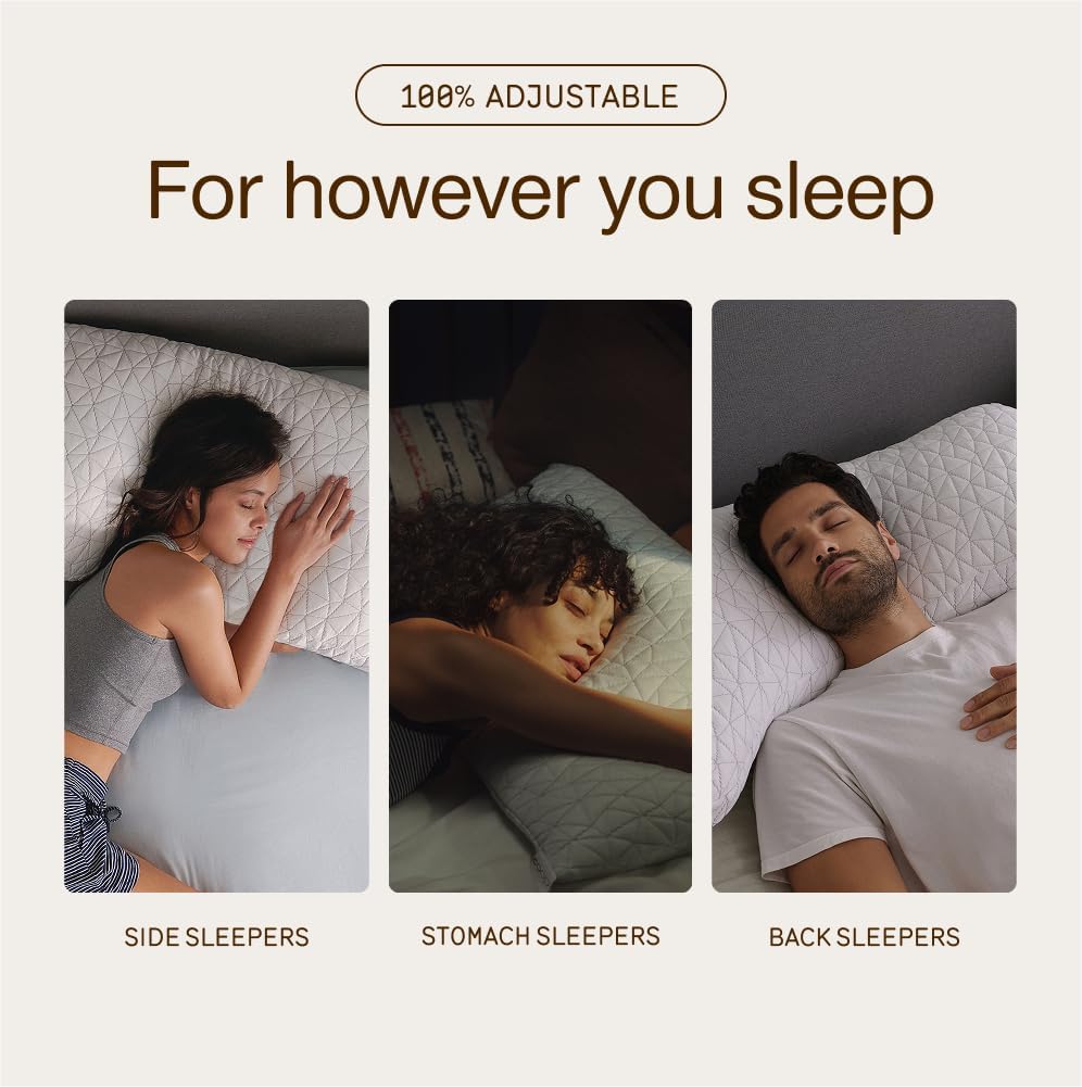 Coop Home Goods Original Adjustable Pillow, Queen Size Bed Pillow for Sleeping, Cross Cut Memory Foam Pillow - Medium Firm Back, Stomach and Side Sleeper Pillow, CertiPUR-US/GREENGUARD Gold - Image 4