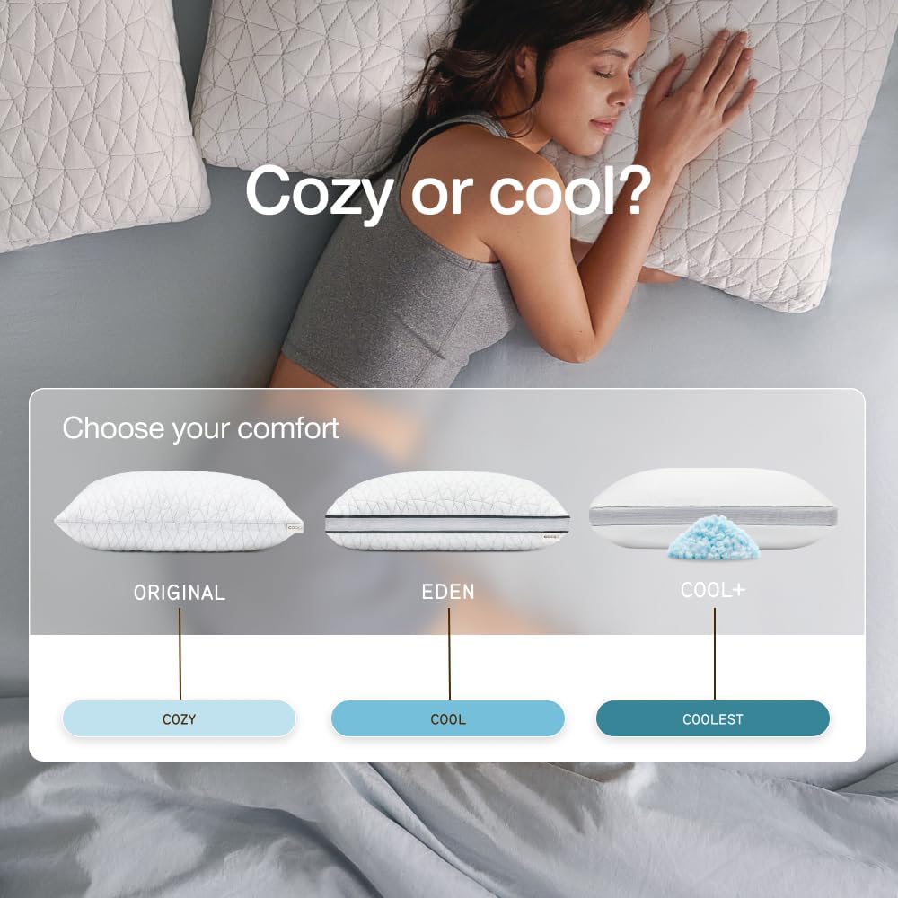 Coop Home Goods Original Adjustable Pillow, Queen Size Bed Pillow for Sleeping, Cross Cut Memory Foam Pillow - Medium Firm Back, Stomach and Side Sleeper Pillow, CertiPUR-US/GREENGUARD Gold - Image 6