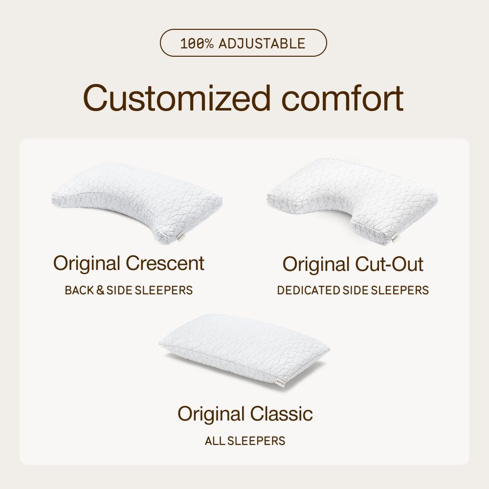 Coop Home Goods Original Adjustable Pillow, Queen Size Bed Pillow for Sleeping, Cross Cut Memory Foam Pillow - Medium Firm Back, Stomach and Side Sleeper Pillow, CertiPUR-US/GREENGUARD Gold - Image 9