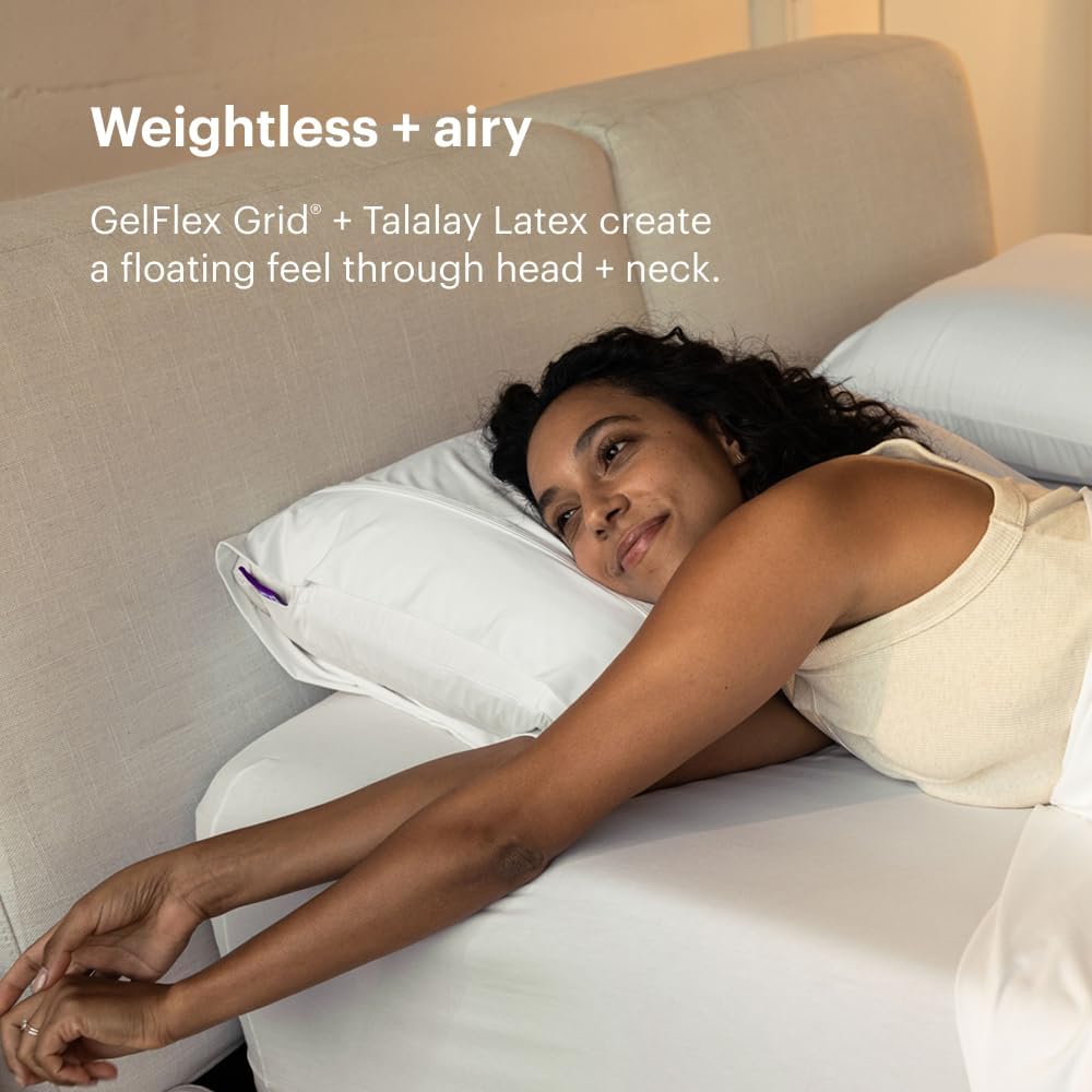 Purple Harmony Pillow - Low Loft, Standard Size - Cooling Gel Neck Pillow - Image 4