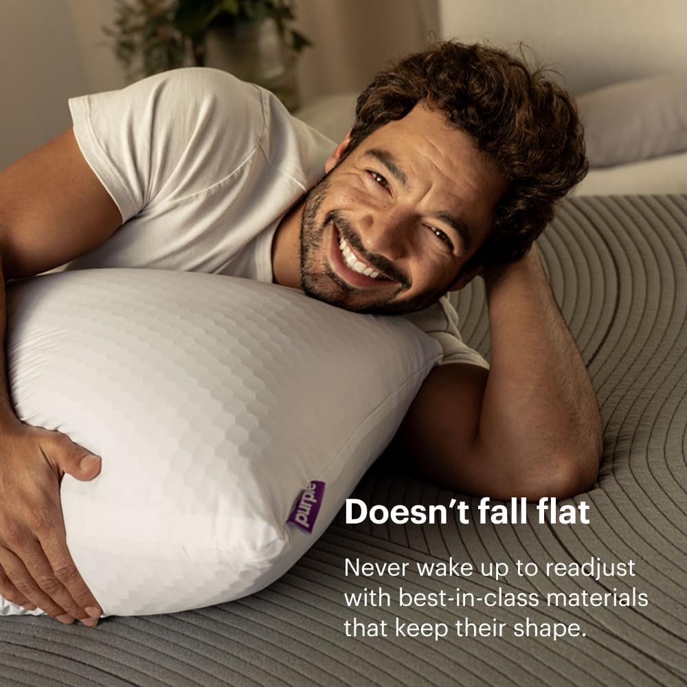 Purple Harmony Pillow - Low Loft, Standard Size - Cooling Gel Neck Pillow - Image 5