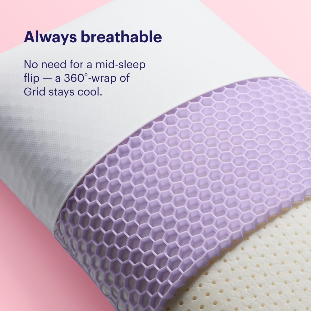Purple Harmony Pillow - Low Loft, Standard Size - Cooling Gel Neck Pillow - Image 6