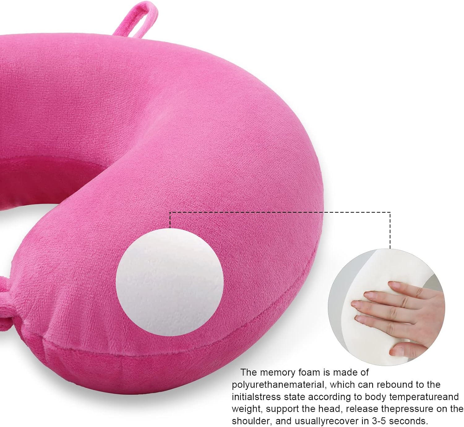 Travel Neck Pillow Memory Foam U Shape Airplane Pillow Deep Powder - Image 5