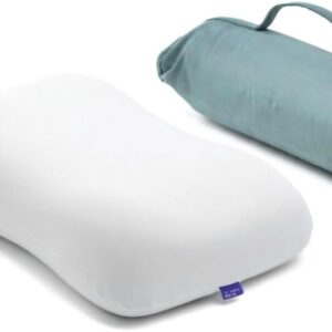 Cushion Lab Travel Deep Sleep Pillow – Compact Memory Foam Neck Pillow for Sleeping, Portable Pillow for Hotels, Camping, Side & Back Sleepers, On-the-Go – Wellness Green
